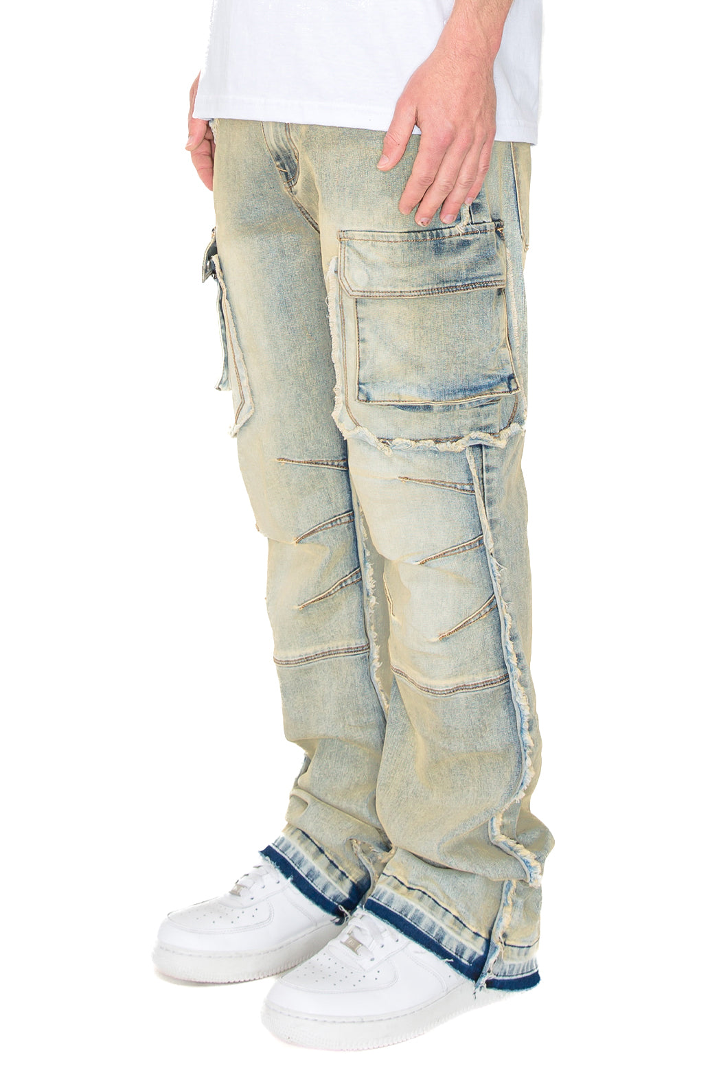 Bootcut Raw Edge Double Cargo Denim Jeans – VICTORIOUSUSA