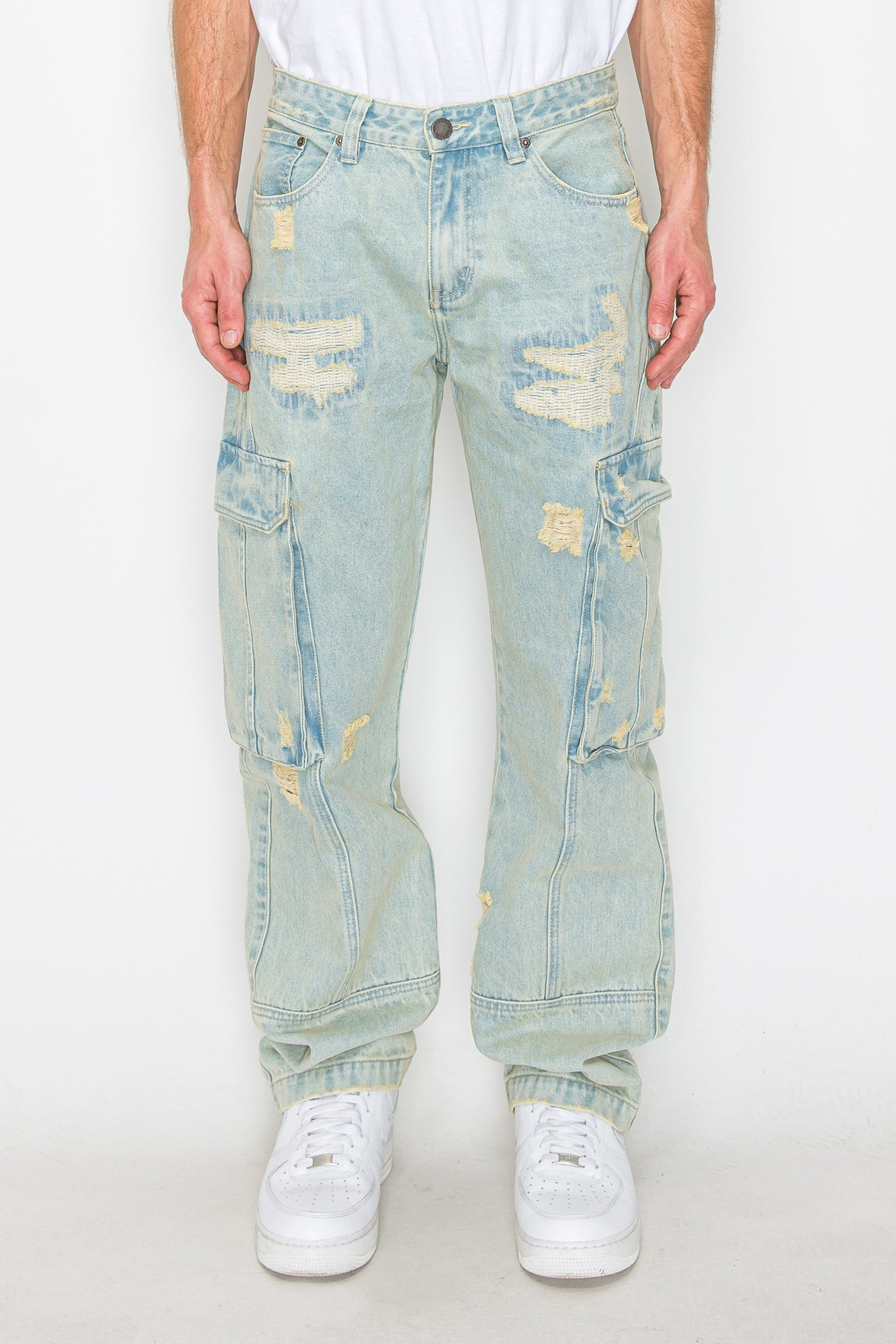 Baggy Fit Cargo Denim Jeans