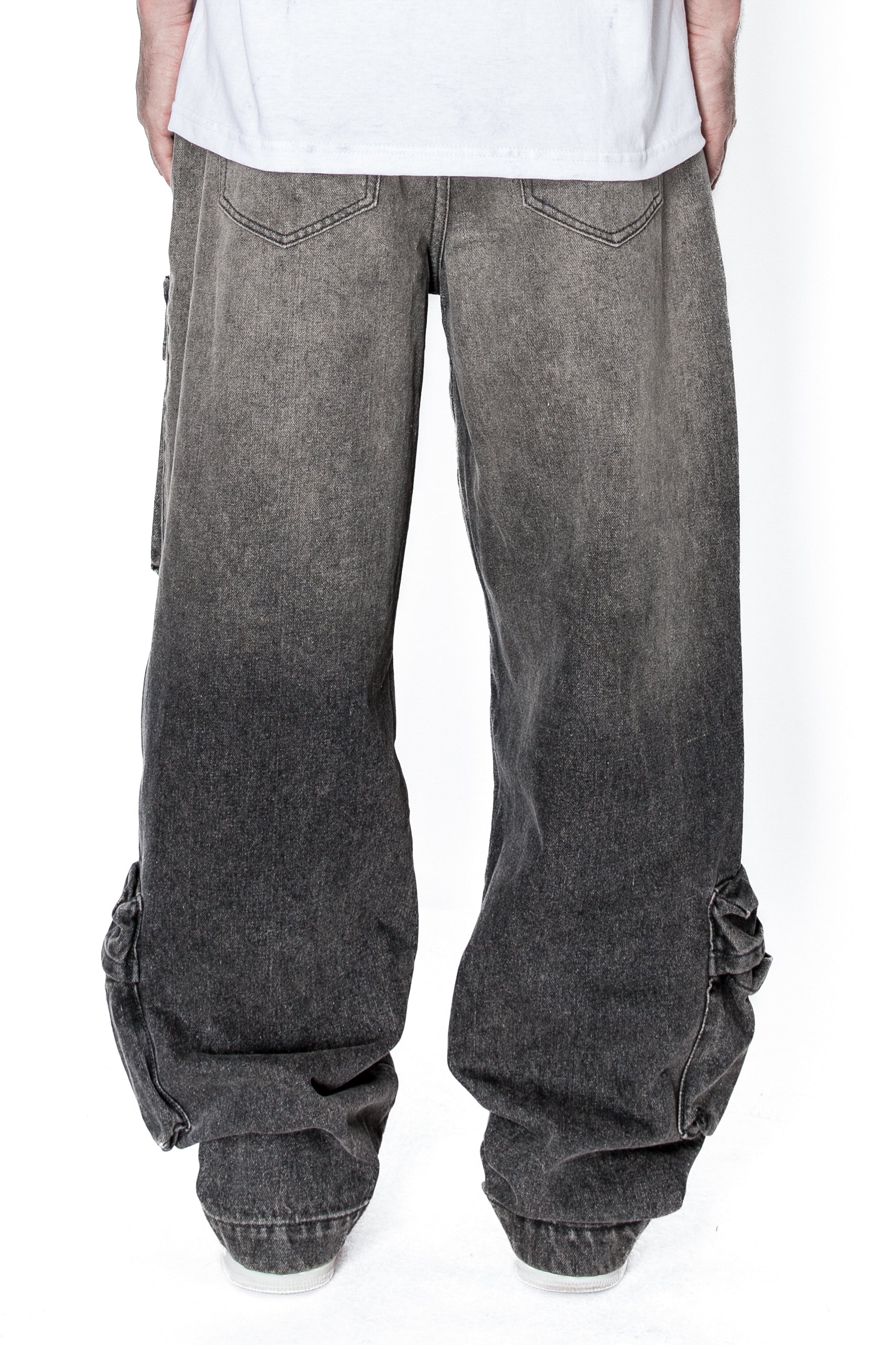 Baggy Fit Faded Wash Cargo Jeans – VICTORIOUSUSA