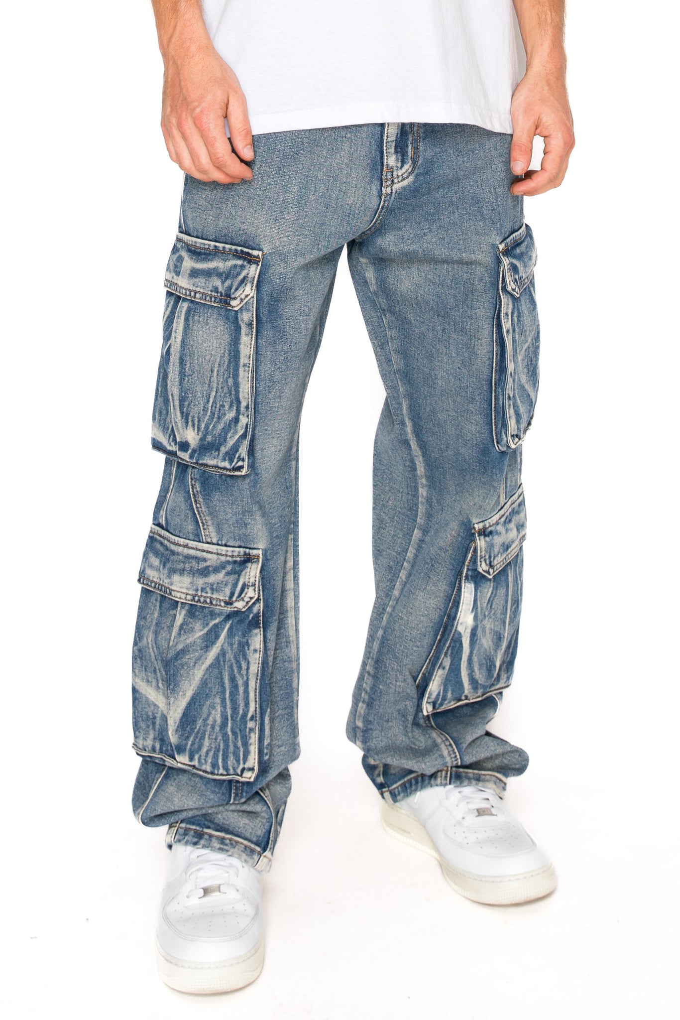 Baggy Fit Double Cargo Denim Jeans