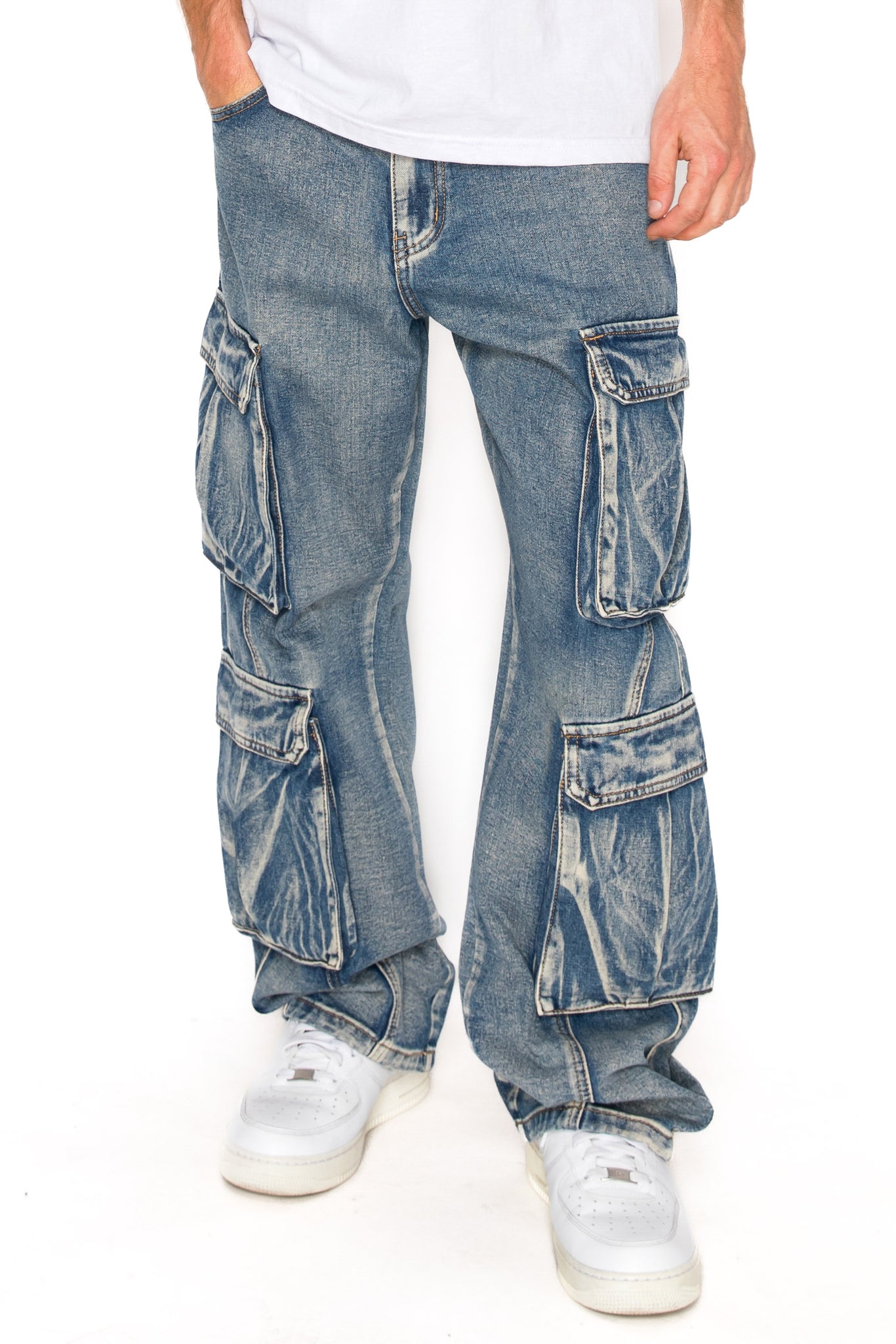 Baggy Fit Double Cargo Denim Jeans