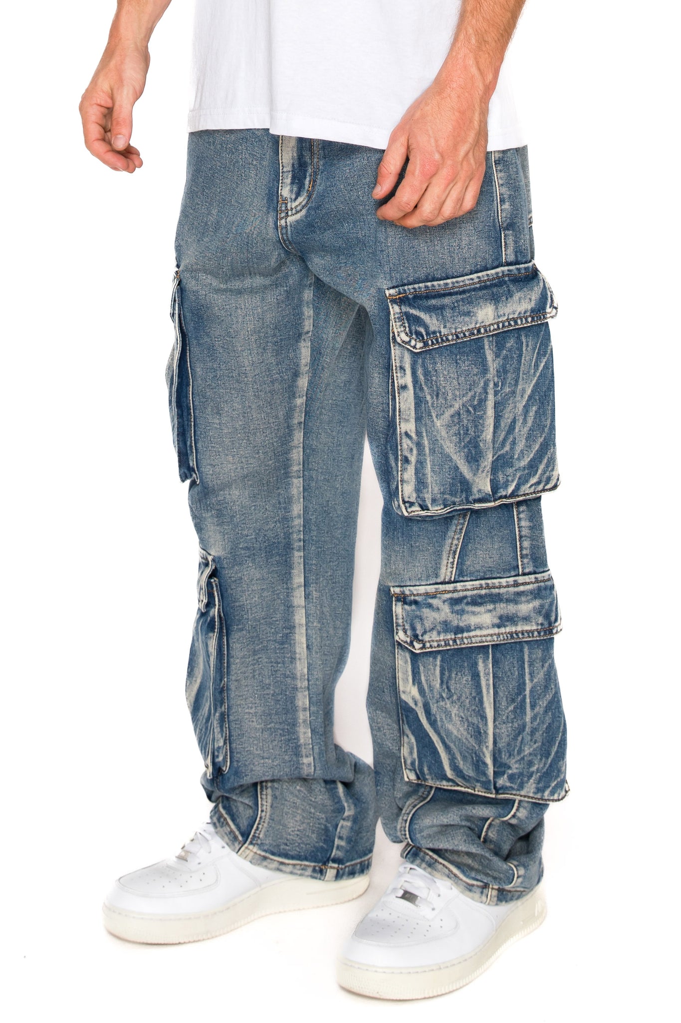 Baggy Fit Double Cargo Denim Jeans