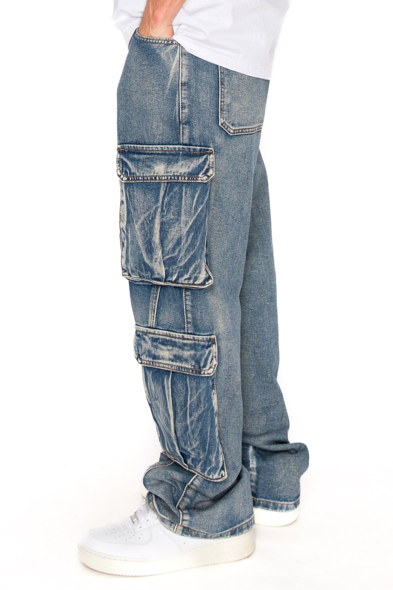 Baggy Fit Double Cargo Denim Jeans