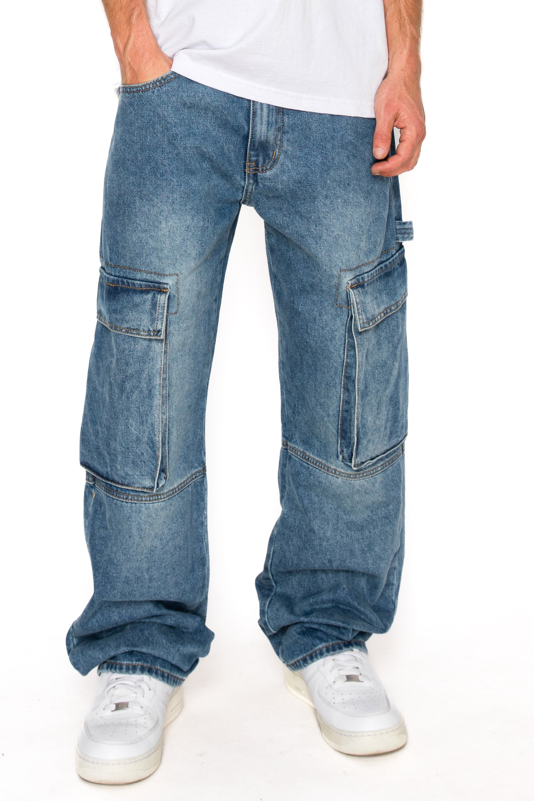 Men's Baggy Fit Cargo Denim Jeans | VICTORIOUS – VICTORIOUSUSA