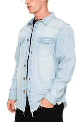 Ripped Denim Overshirt