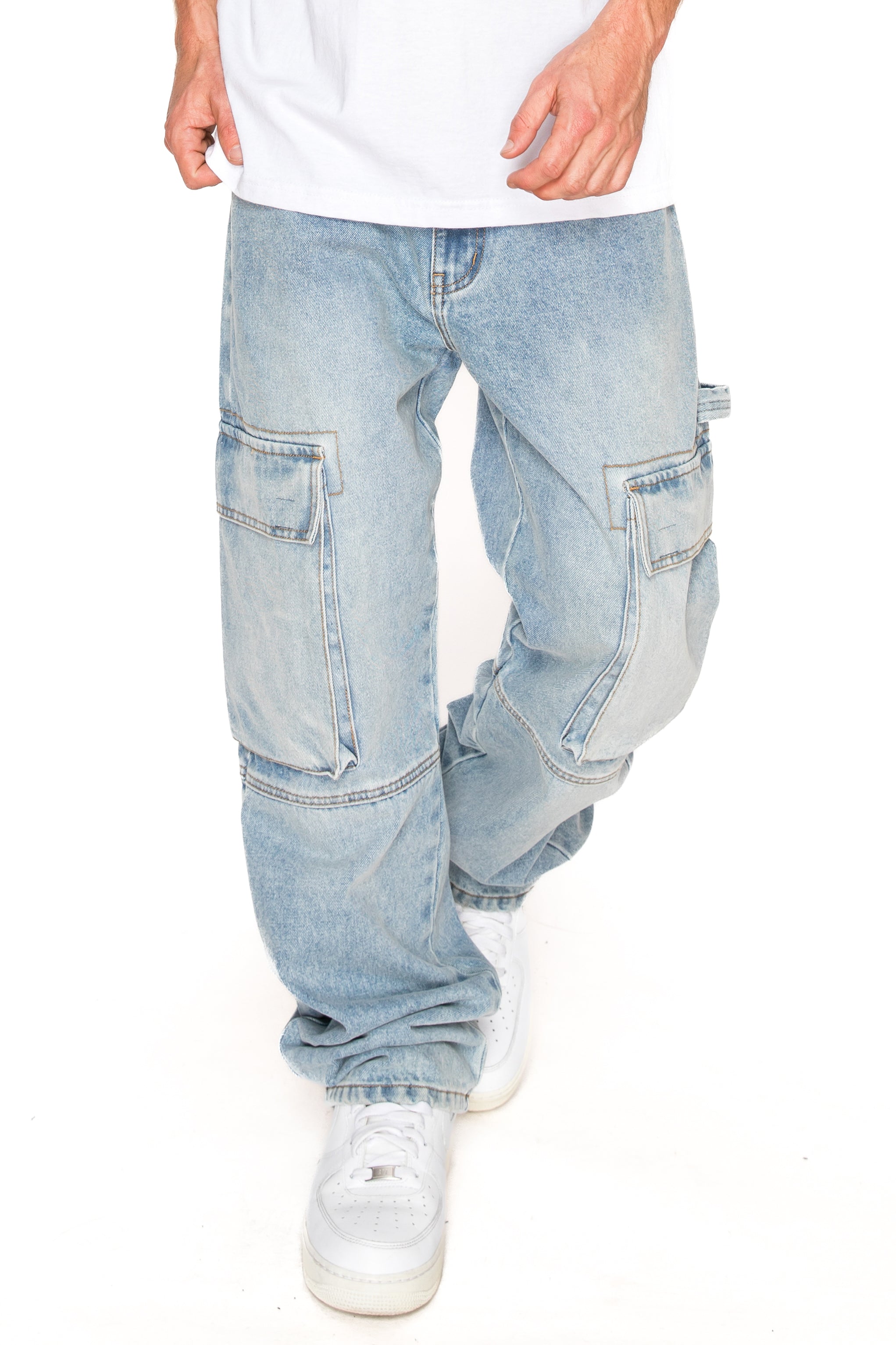 Men's Baggy Fit Cargo Denim Jeans | VICTORIOUS – VICTORIOUSUSA