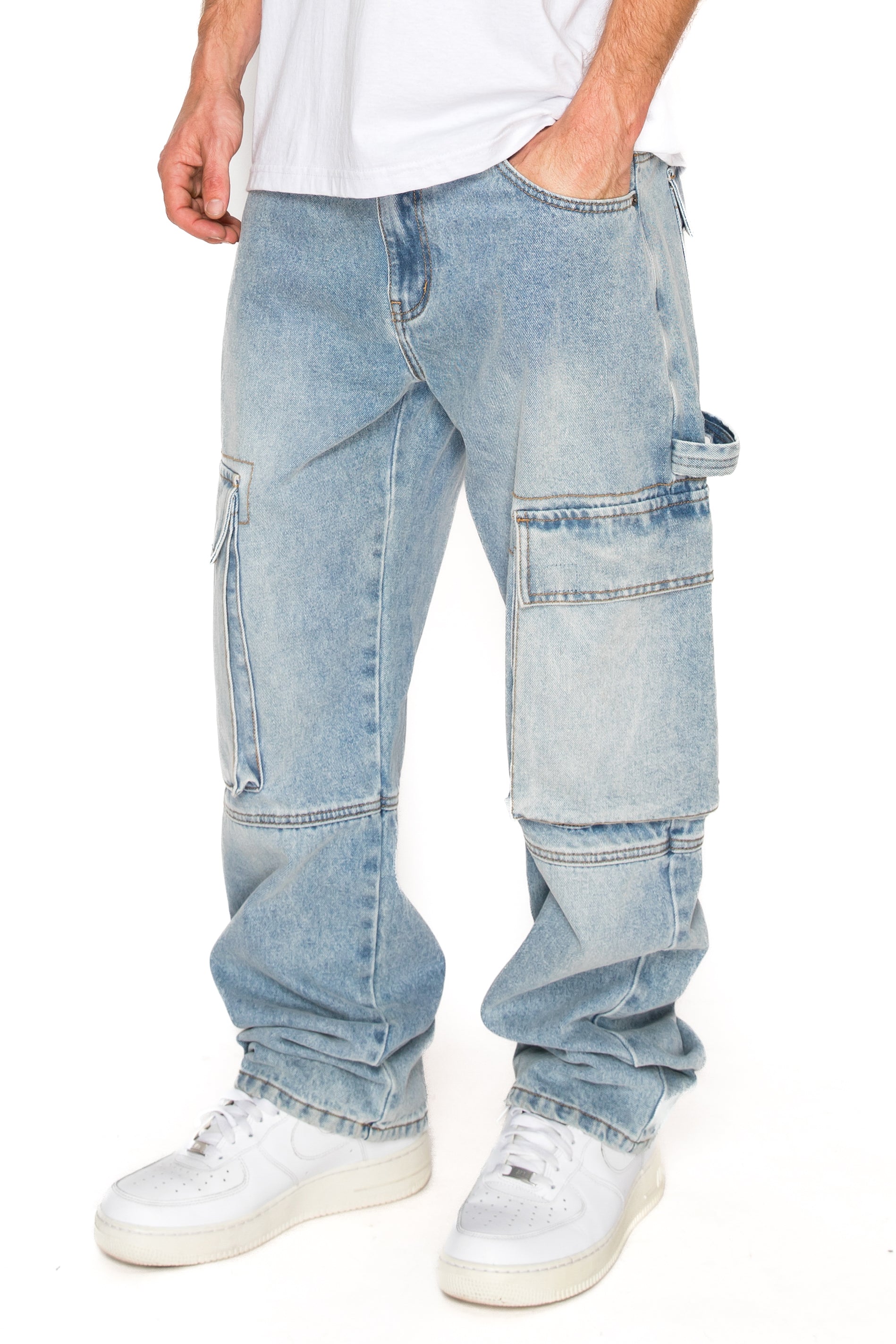 Men's Baggy Fit Cargo Denim Jeans | VICTORIOUS – VICTORIOUSUSA