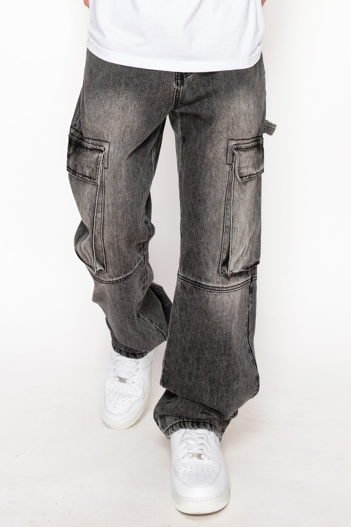 Baggy Fit Cargo Denim Jeans