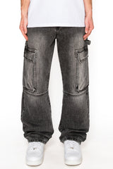 Baggy Fit Cargo Denim Jeans