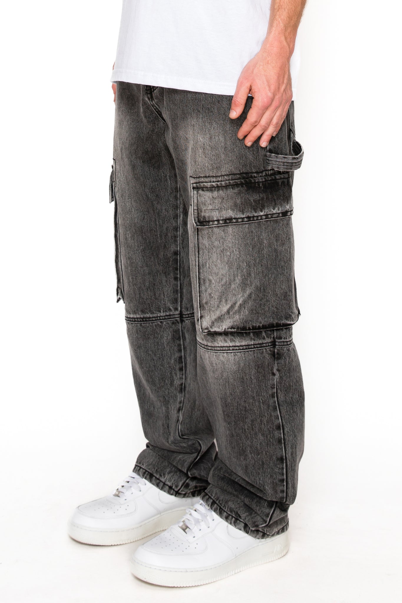 Baggy Fit Cargo Denim Jeans
