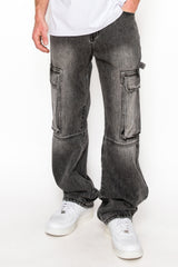 Baggy Fit Cargo Denim Jeans