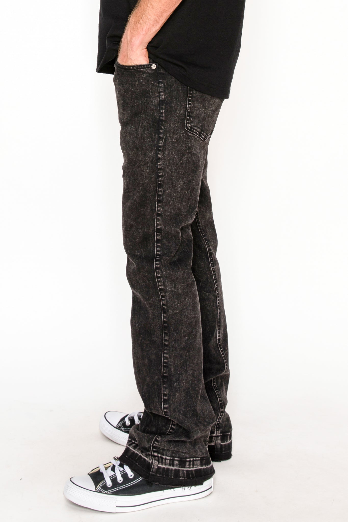 Ash Black Flared Denim Jeans