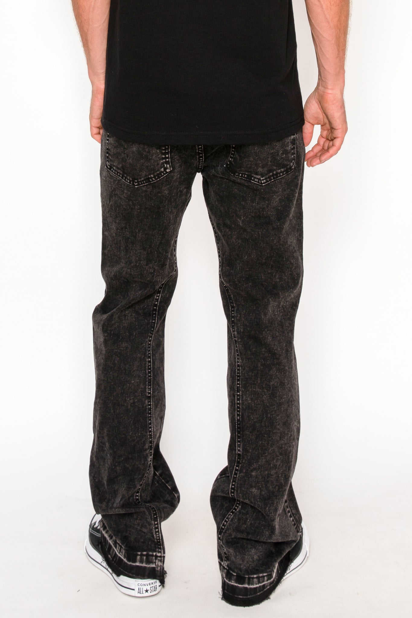 Ash Black Flared Denim Jeans