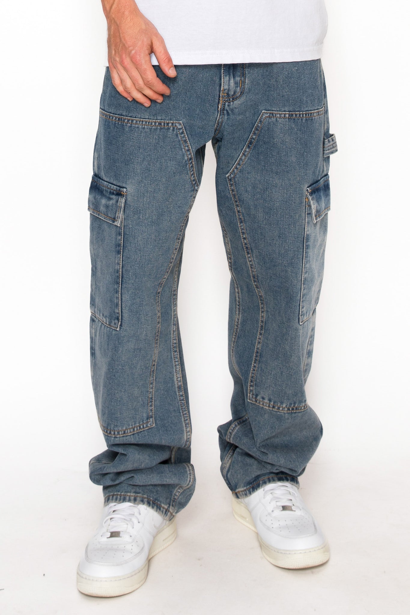 Baggy Fit Cargo Carpenter Denim Jeans