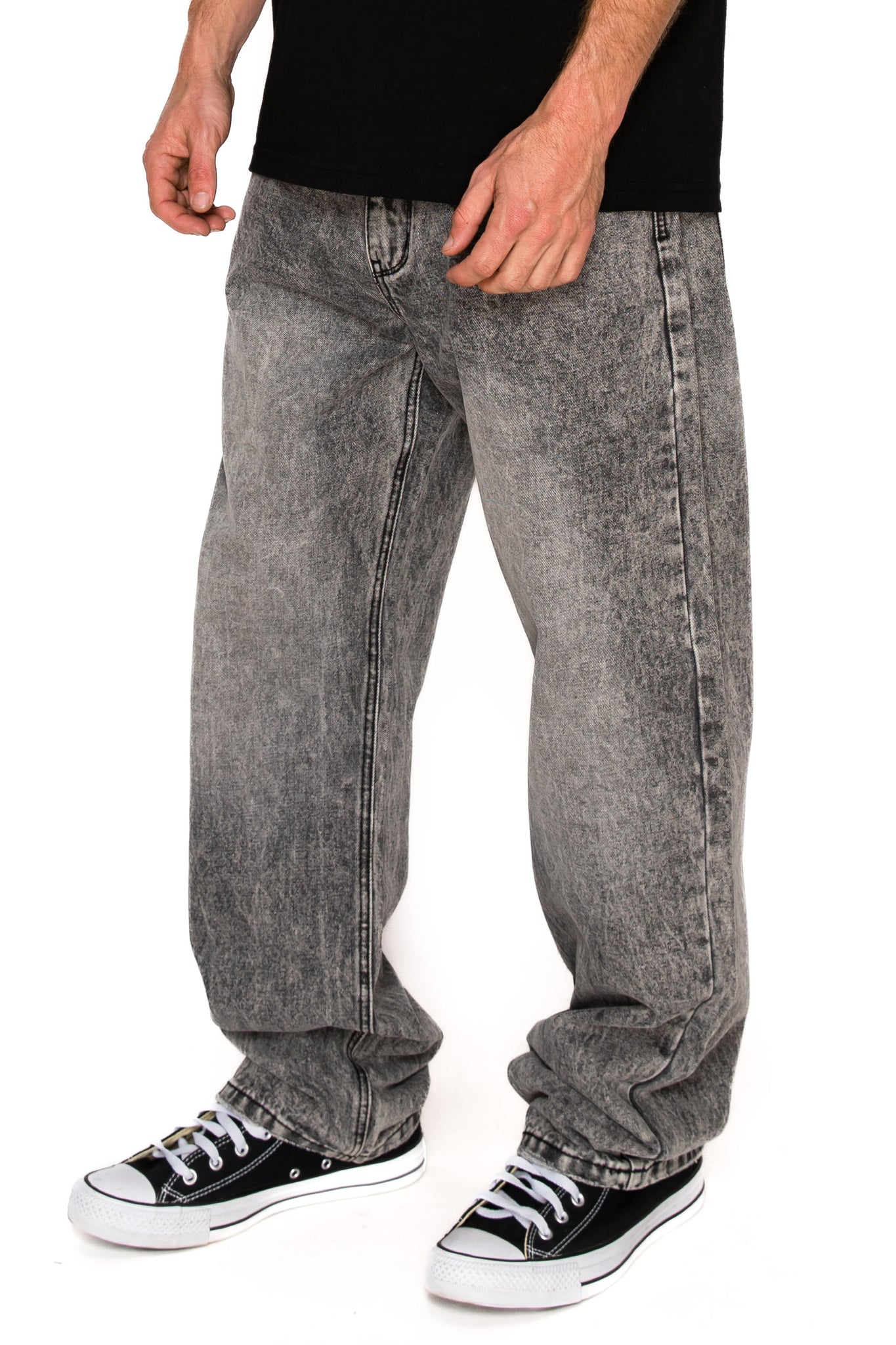 Baggy Fit Stone Washed Jeans