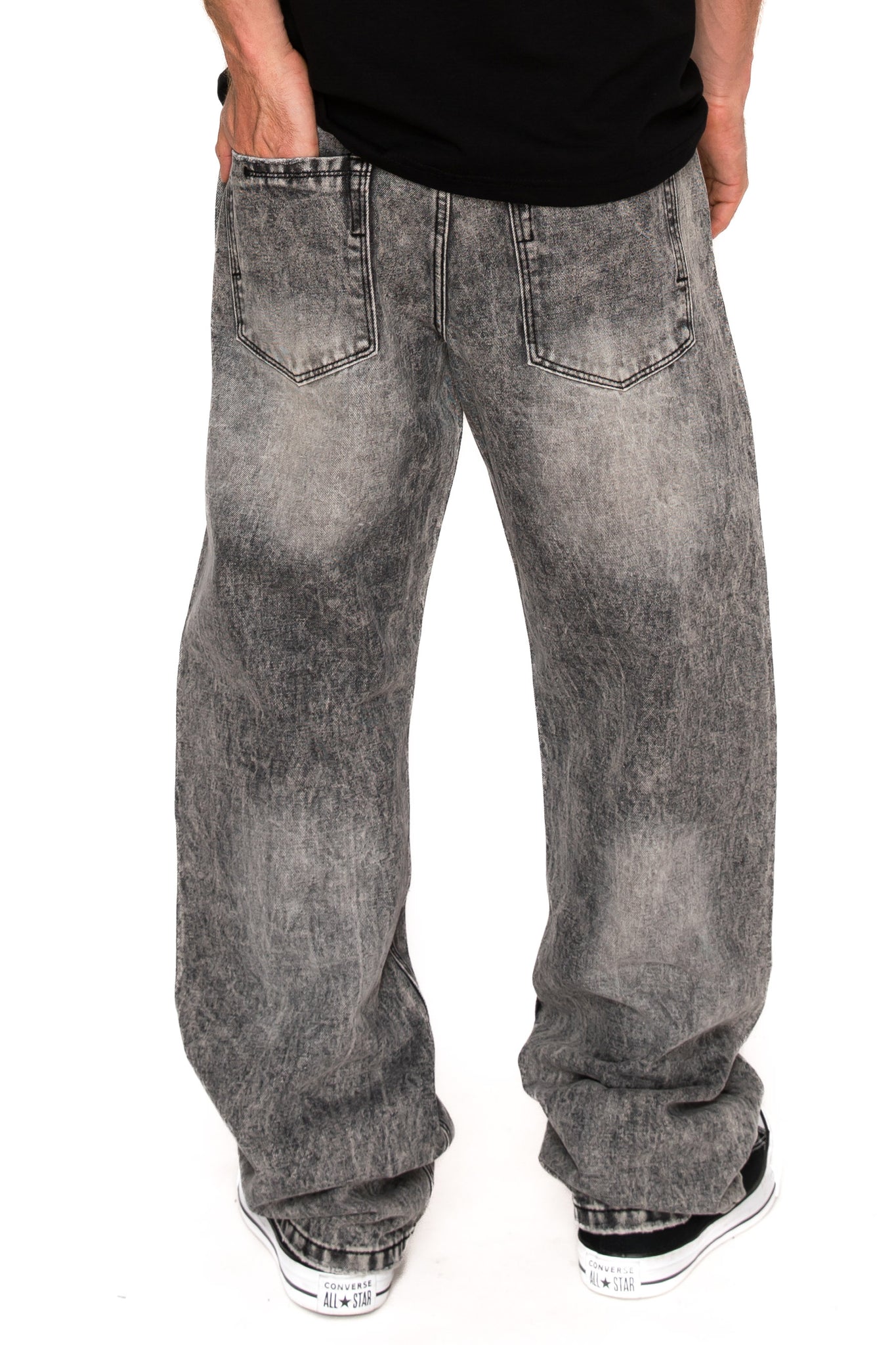 Baggy Fit Stone Washed Jeans