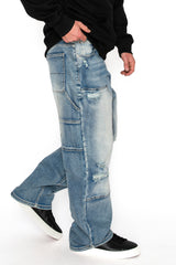 Baggy Fit Distressed Carpenter Denim Jeans