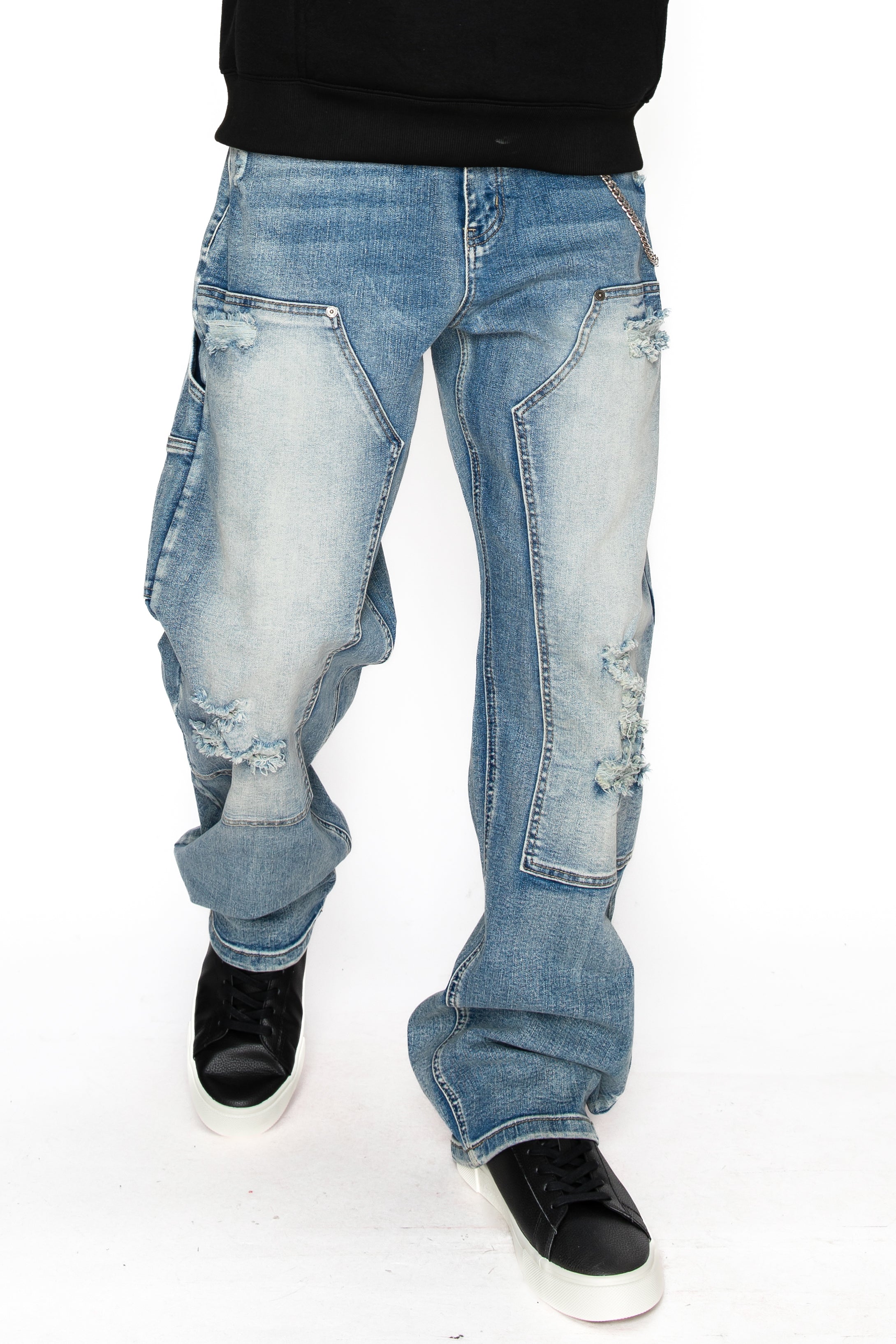 Baggy Fit Distressed Carpenter Denim Jeans – VICTORIOUSUSA