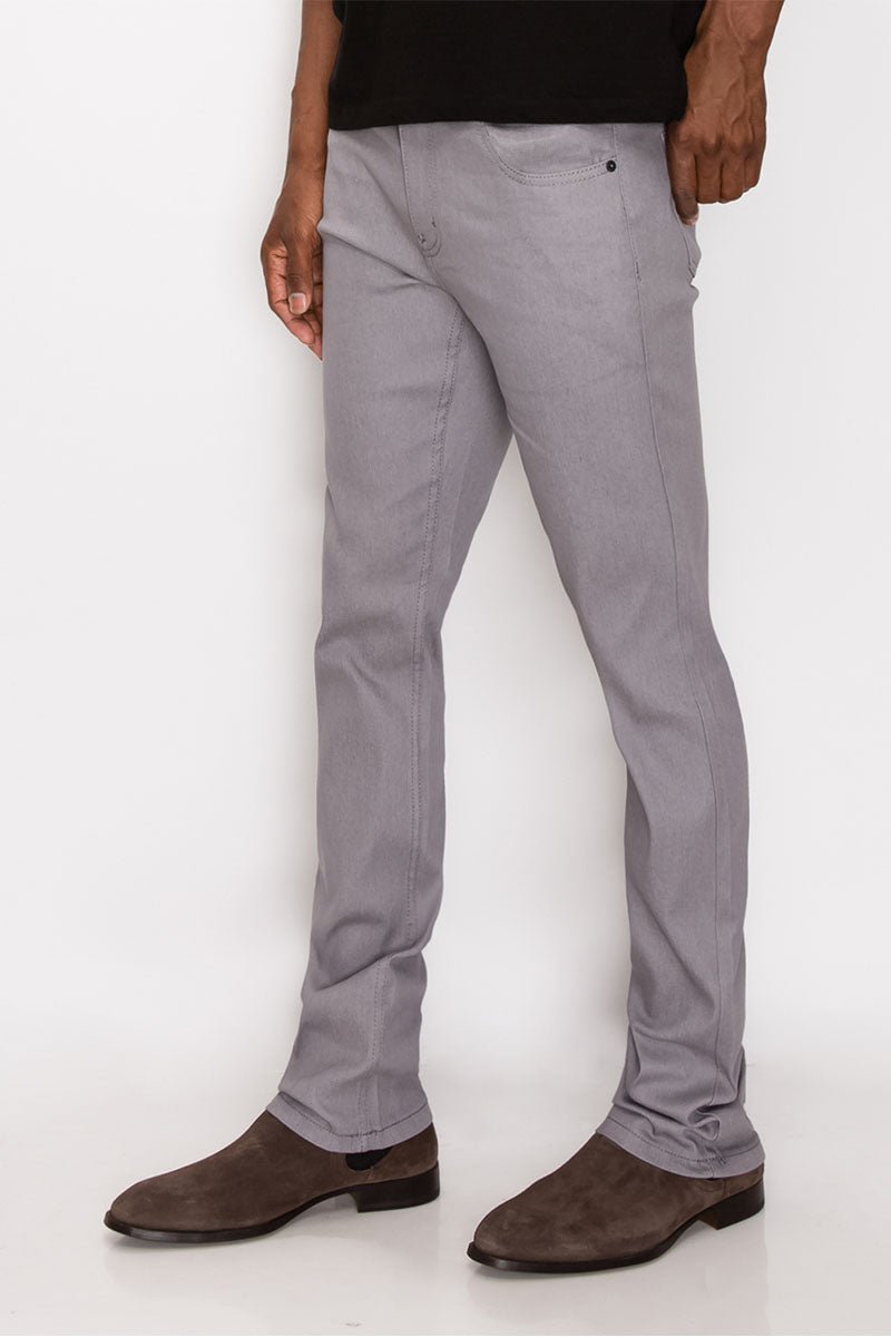 SKINNY RAW DENIM JEANS - LT GREY