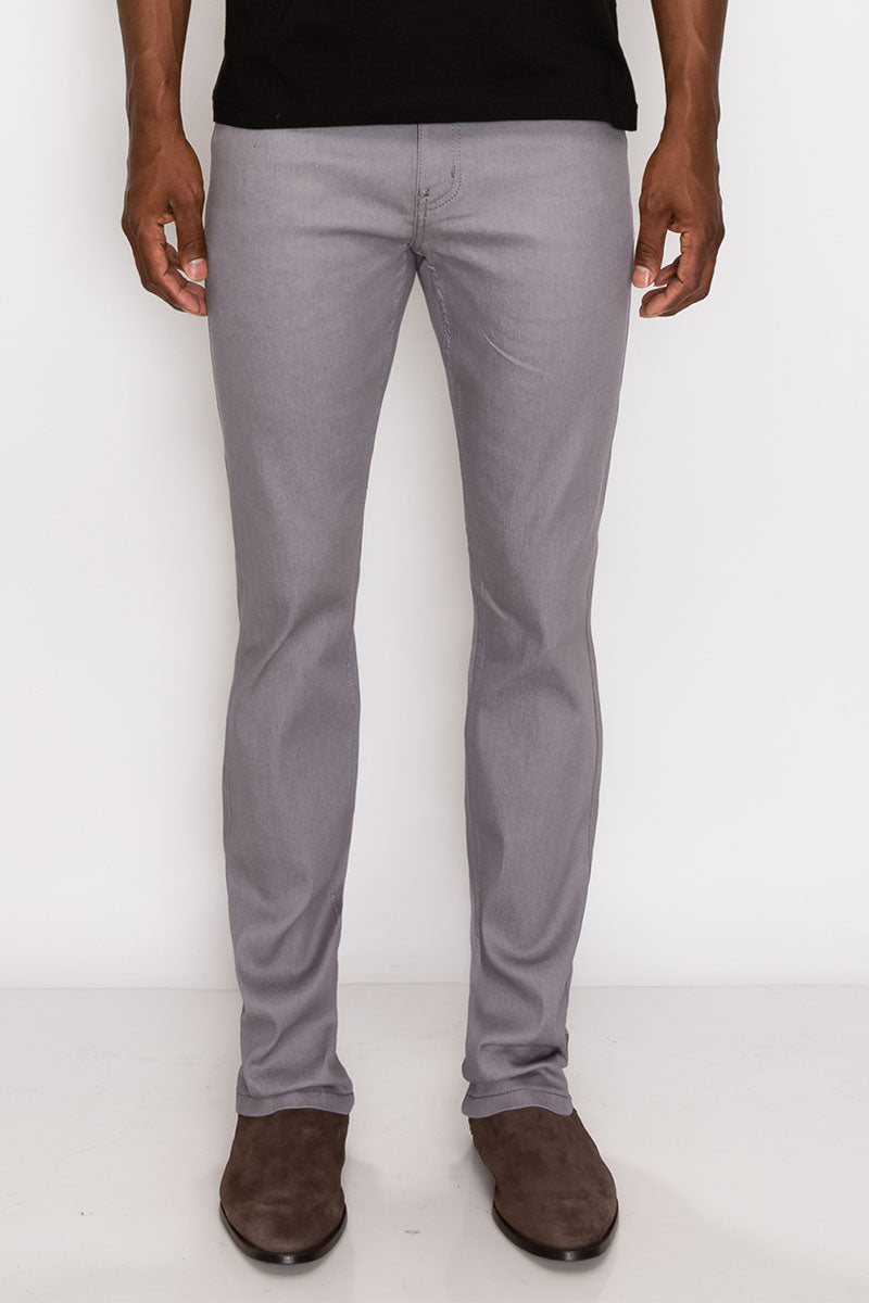 SKINNY RAW DENIM JEANS - LT GREY