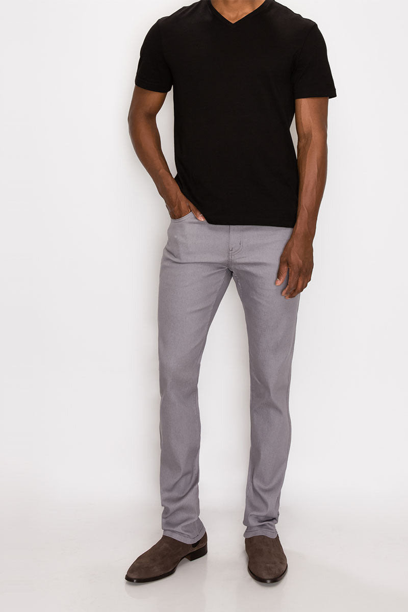SKINNY RAW DENIM JEANS - LT GREY