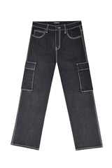 VALOR Baggy Fit Raw Denim Cargo Jeans