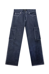 VALOR Baggy Fit Raw Denim Cargo Jeans