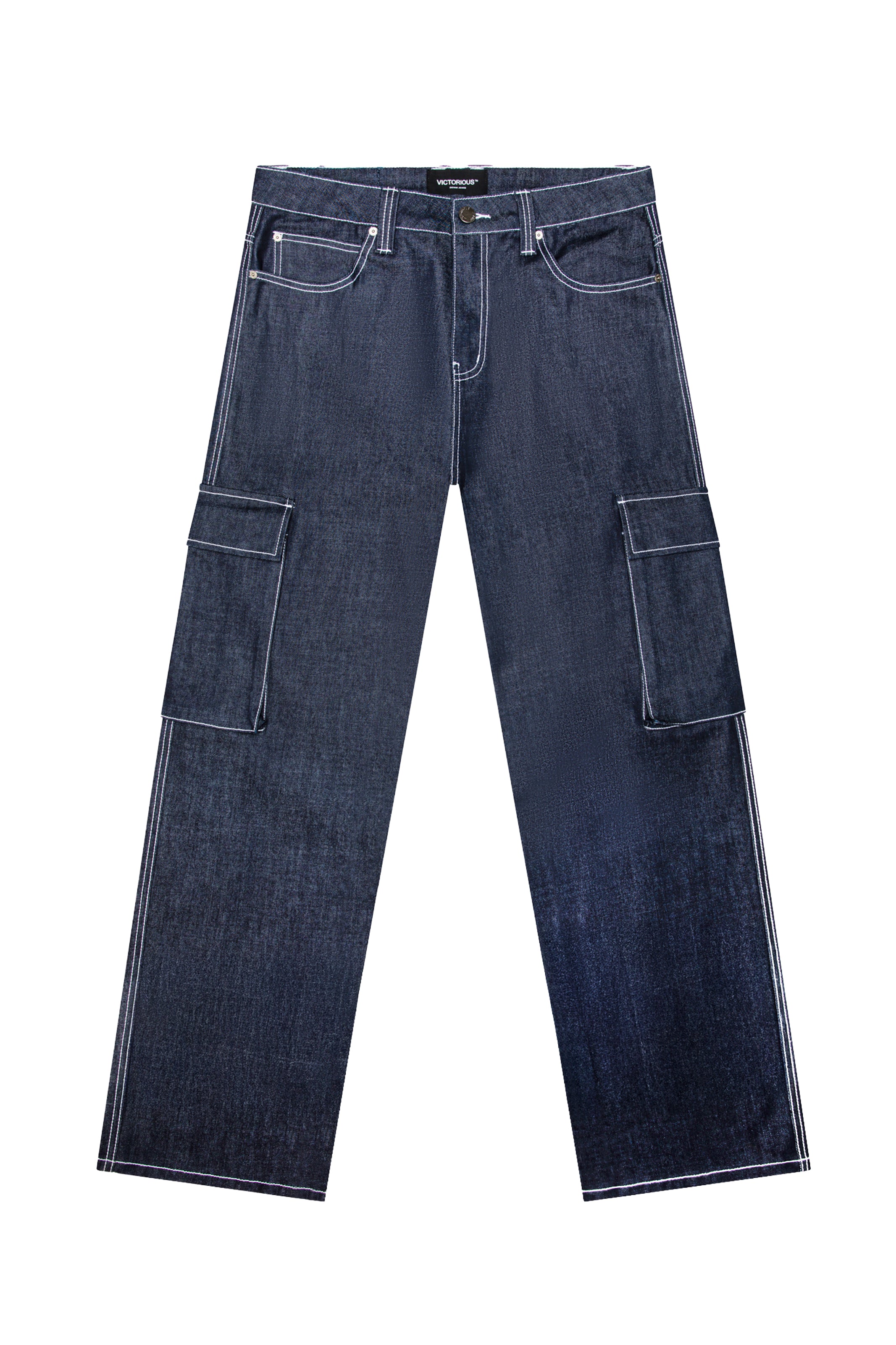 Men's VALOR Baggy Fit Raw Denim Cargo Jeans | VICTORIOUS