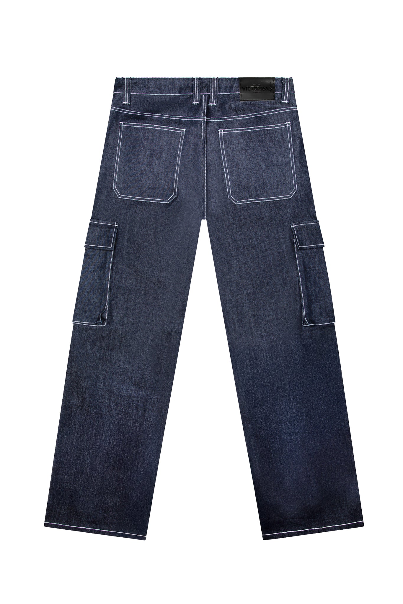 Baggy Fit Raw Denim Cargo Jeans