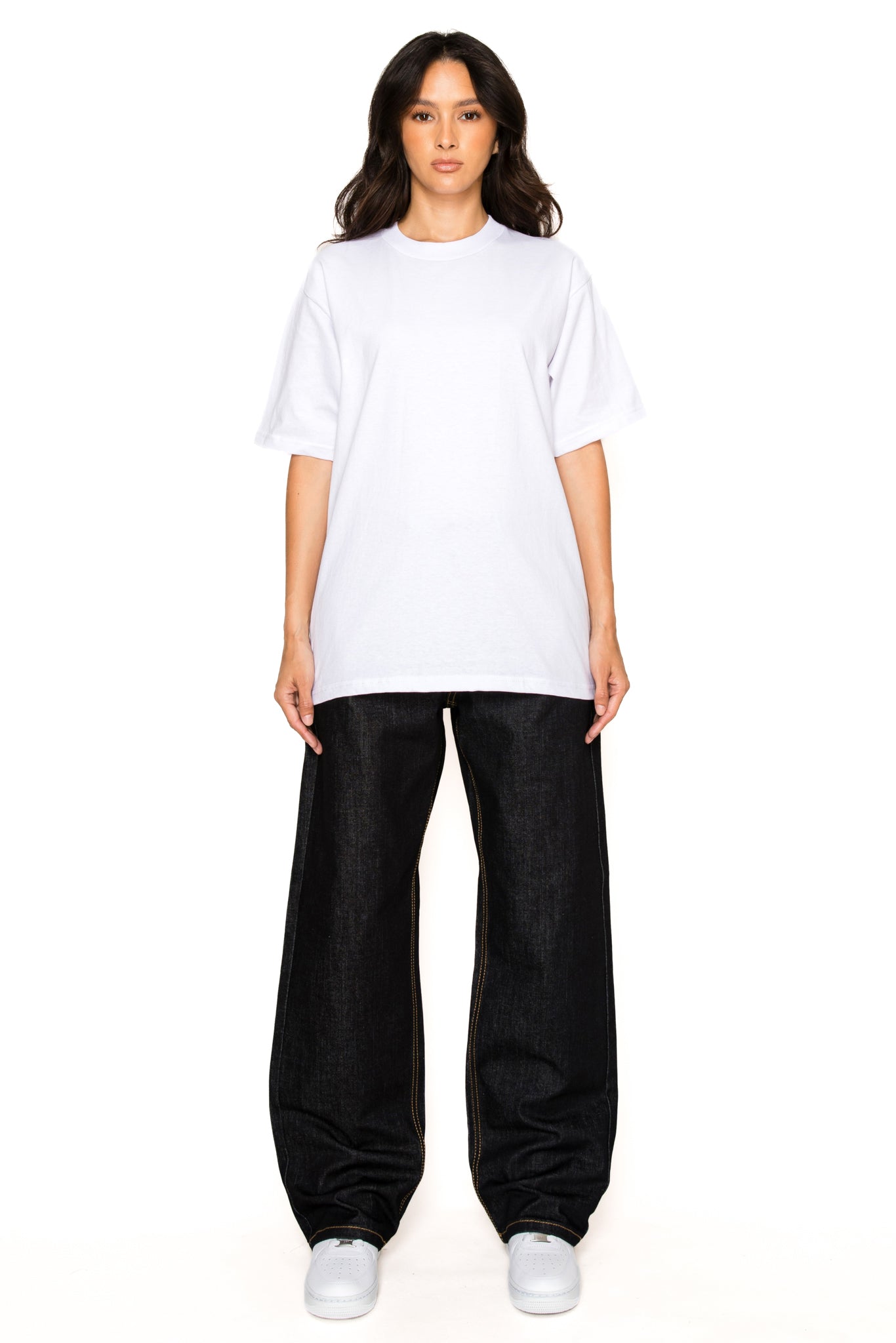 Womens Essential Baggy Raw Denim Jeans