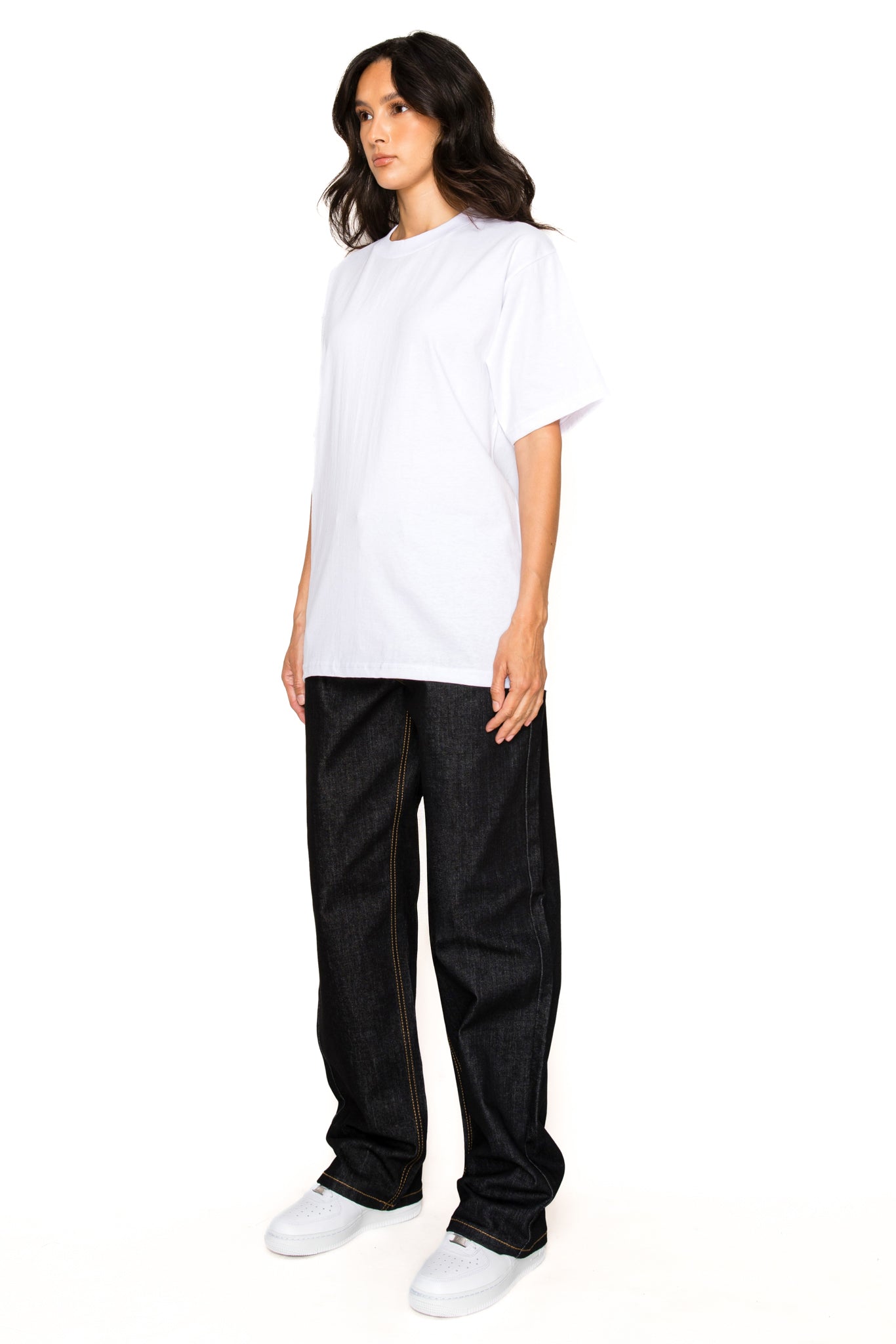 Womens Essential Baggy Raw Denim Jeans