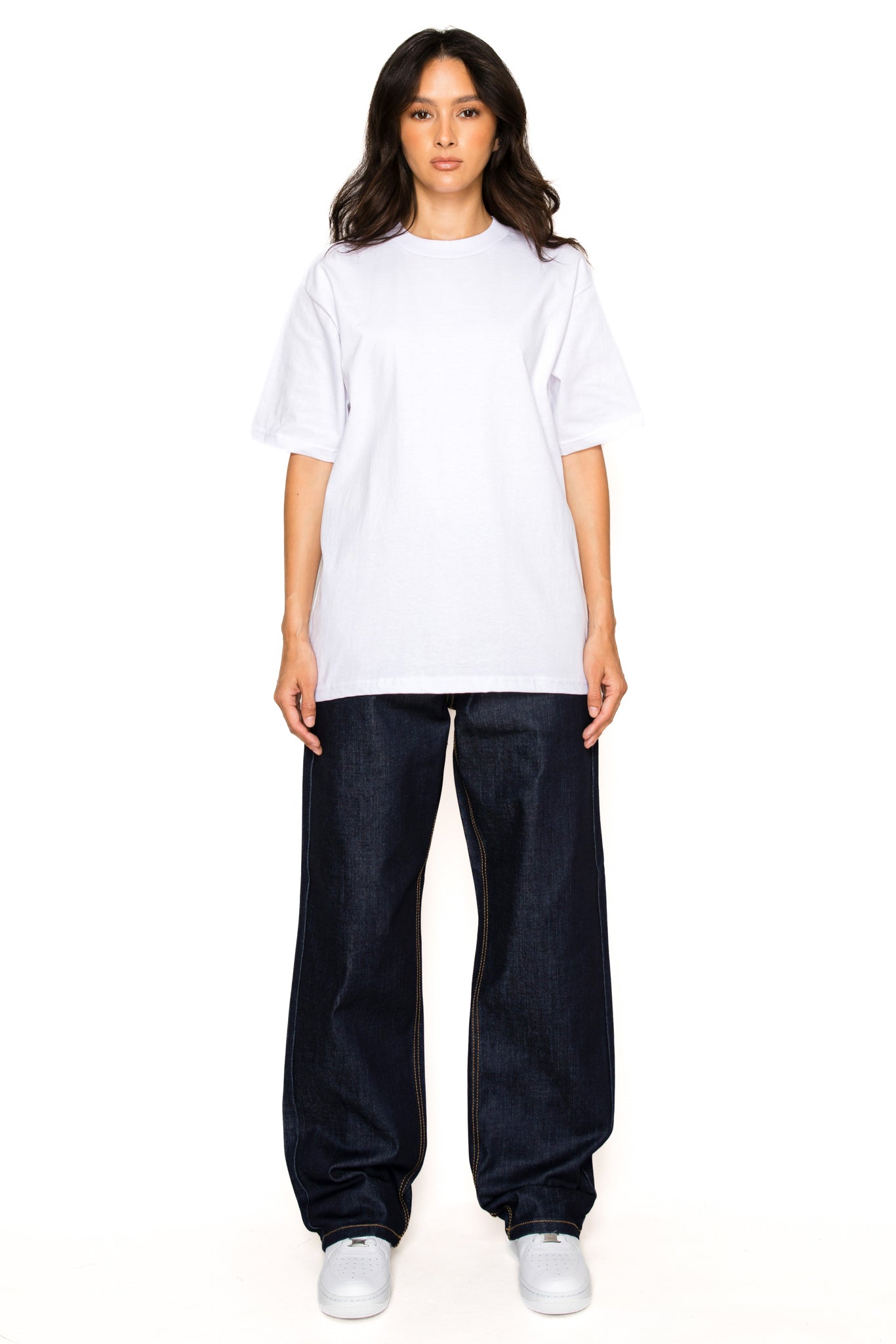 Womens Essential Baggy Raw Denim Jeans