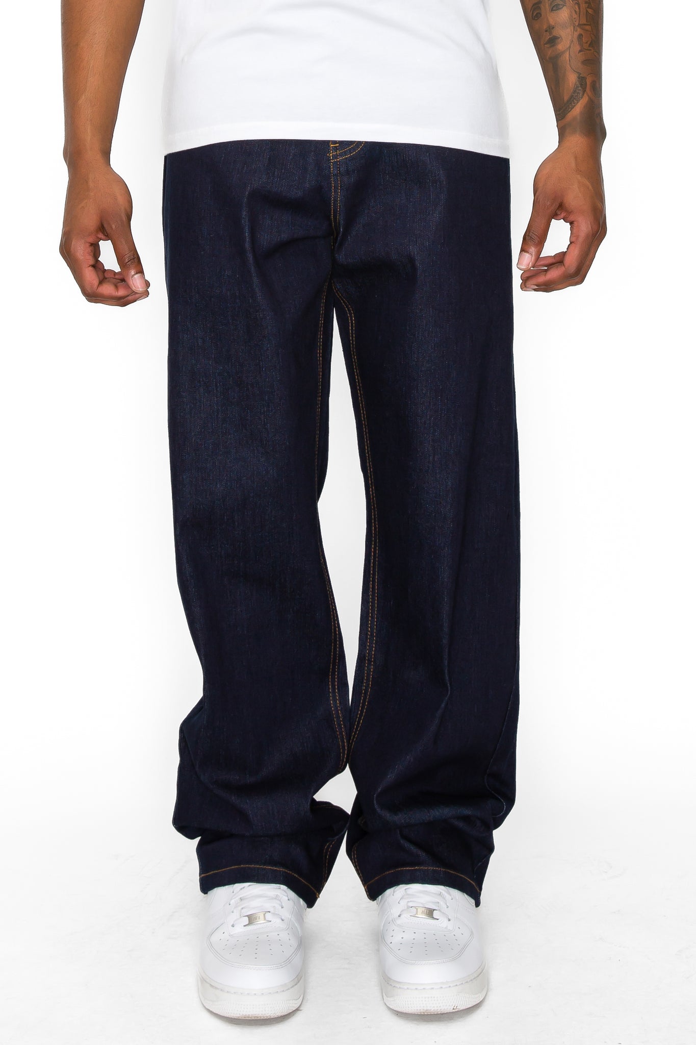 Essential Baggy Raw Denim Jeans - Main Image