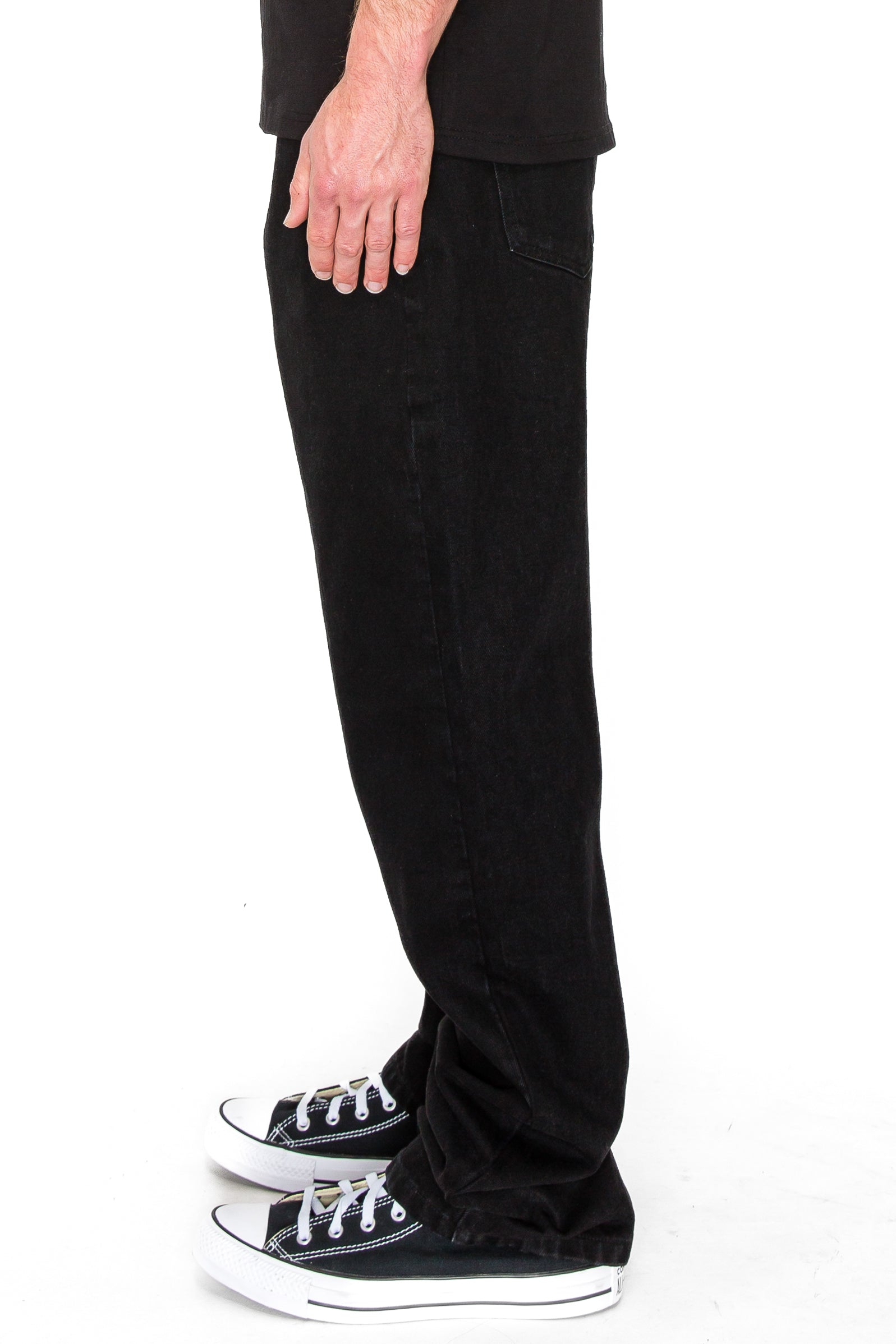 Men's ATLAS Essential Baggy Denim Jeans Black | VICTORIOUS