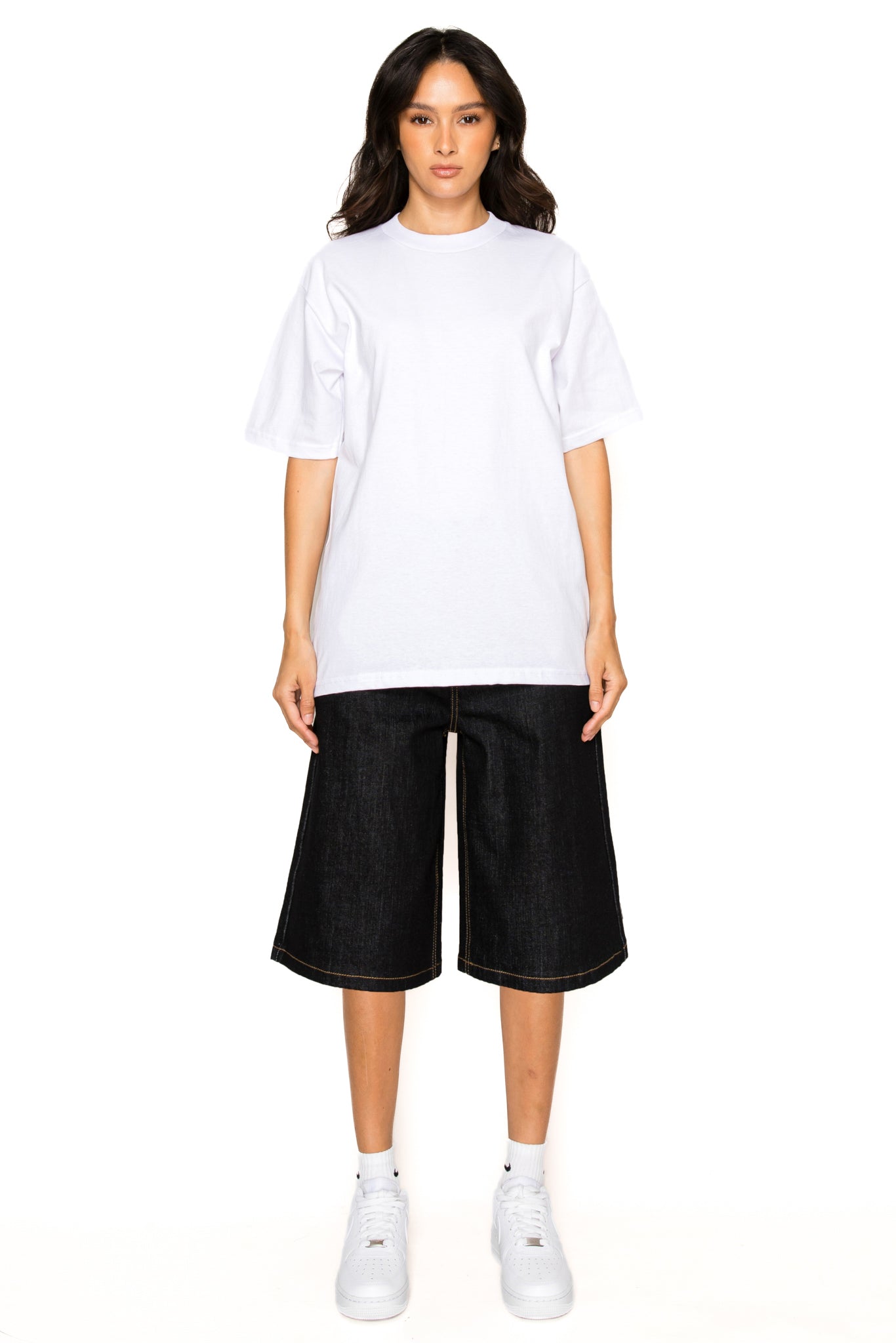Womens Essential Baggy Raw Denim Jorts