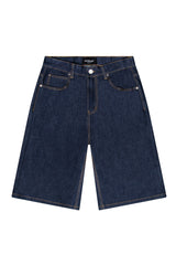 TELLUS Baggy Fit Raw Denim Shorts
