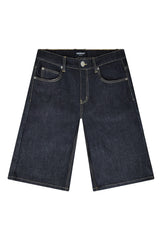 TELLUS Baggy Fit Raw Denim Shorts