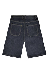 TELLUS Baggy Fit Raw Denim Shorts