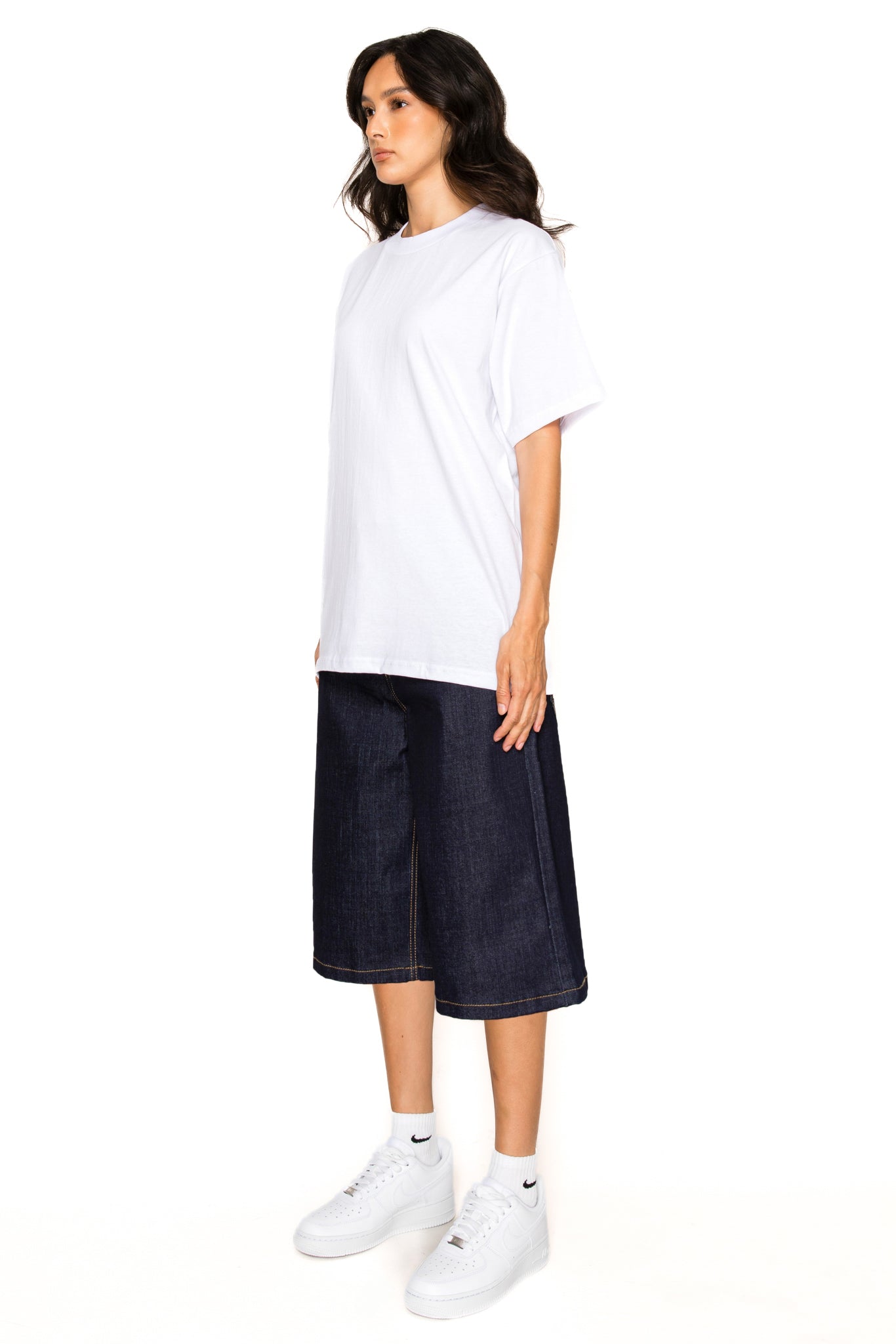 Womens Essential Baggy Raw Denim Jorts