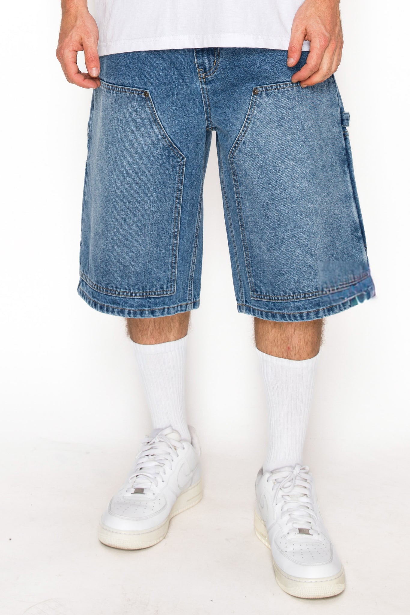 Baggy Fit Carpenter Denim Shorts