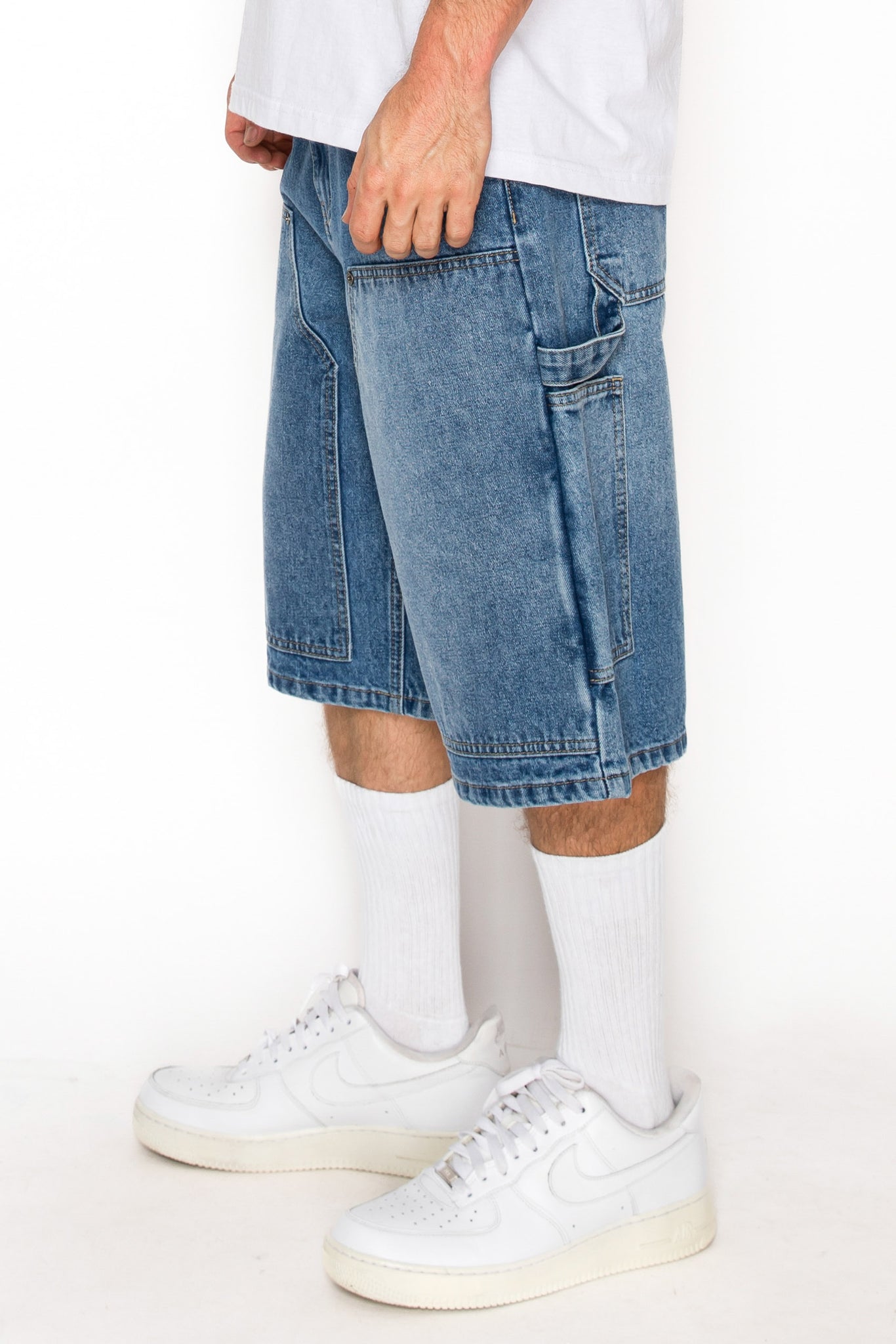 Baggy Fit Carpenter Denim Shorts