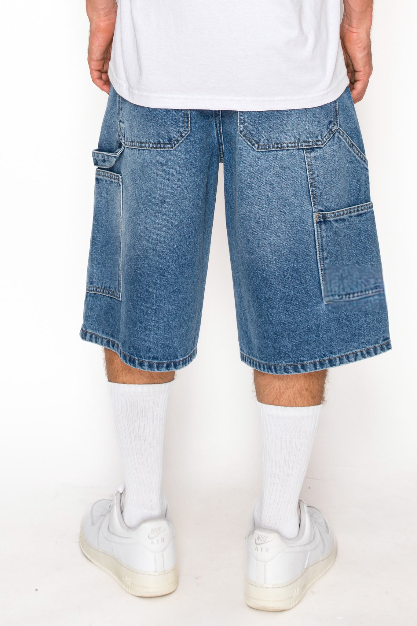 Baggy Fit Carpenter Denim Shorts