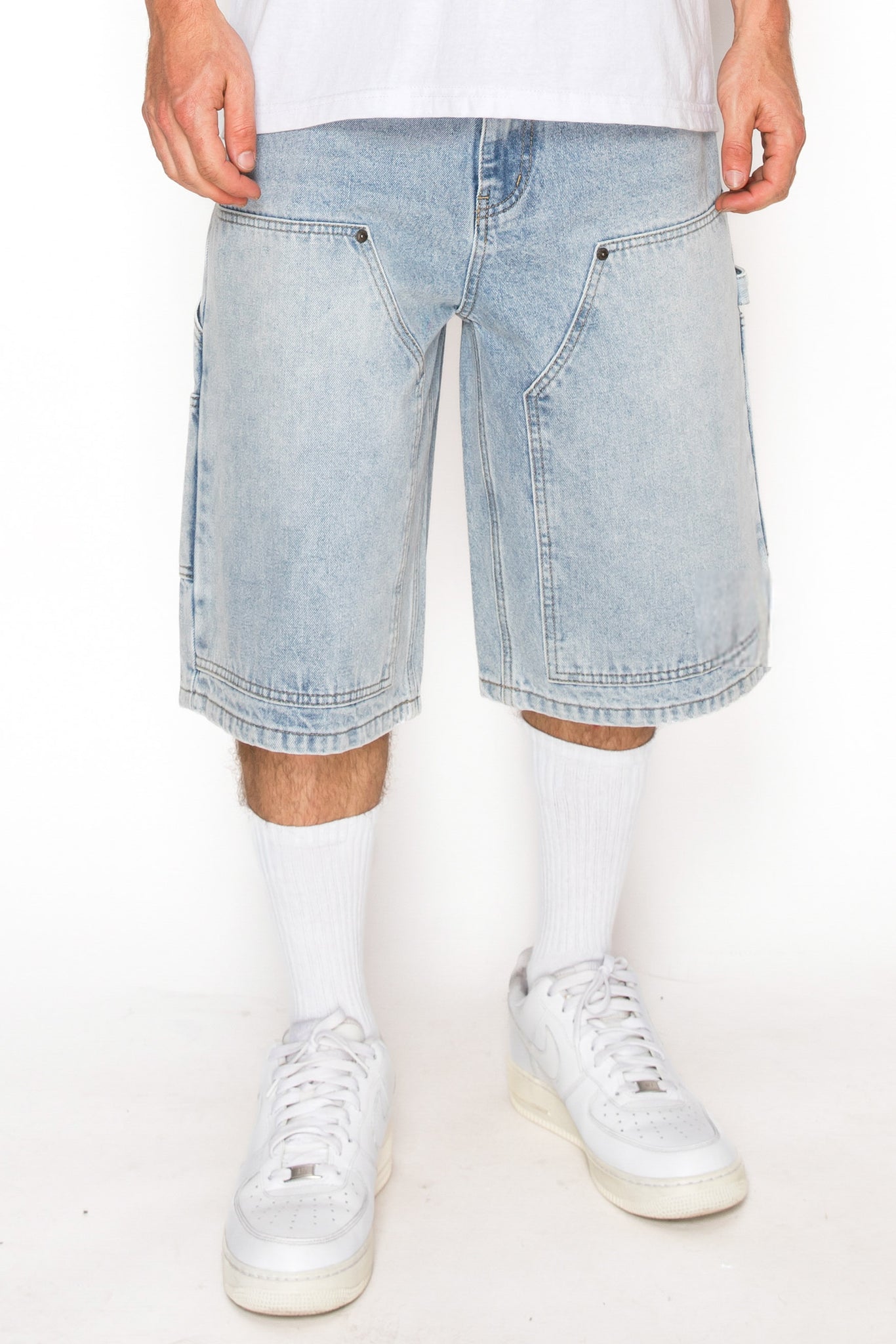 Baggy Fit Carpenter Denim Shorts