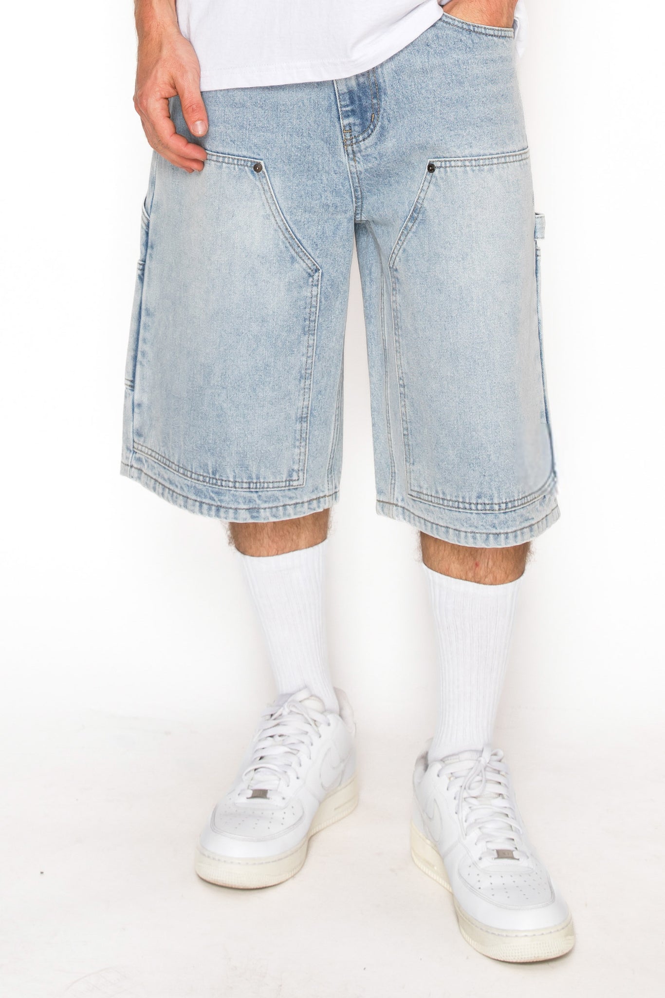 Baggy Fit Carpenter Denim Shorts