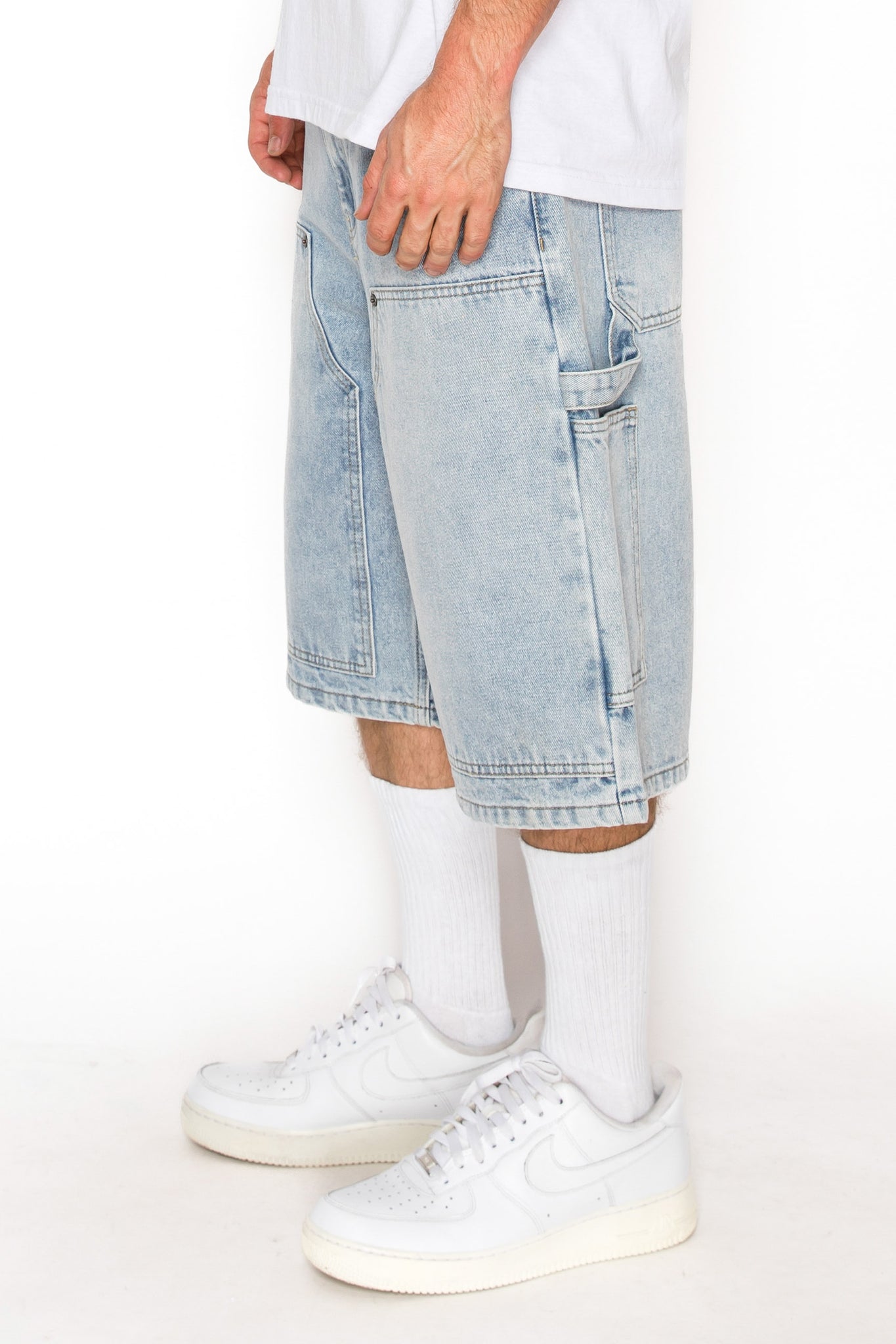 Baggy Fit Carpenter Denim Shorts