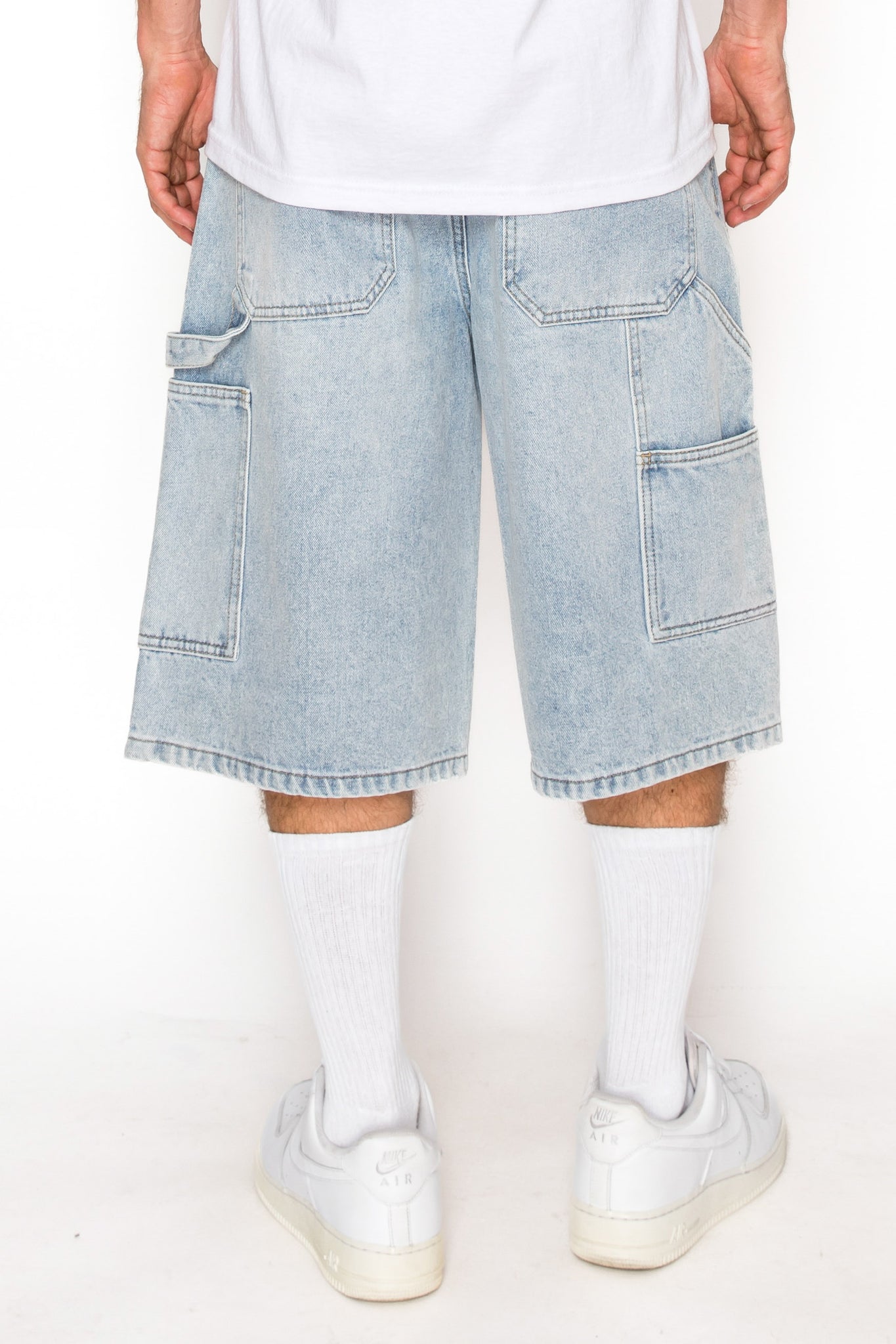 Baggy Fit Carpenter Denim Shorts