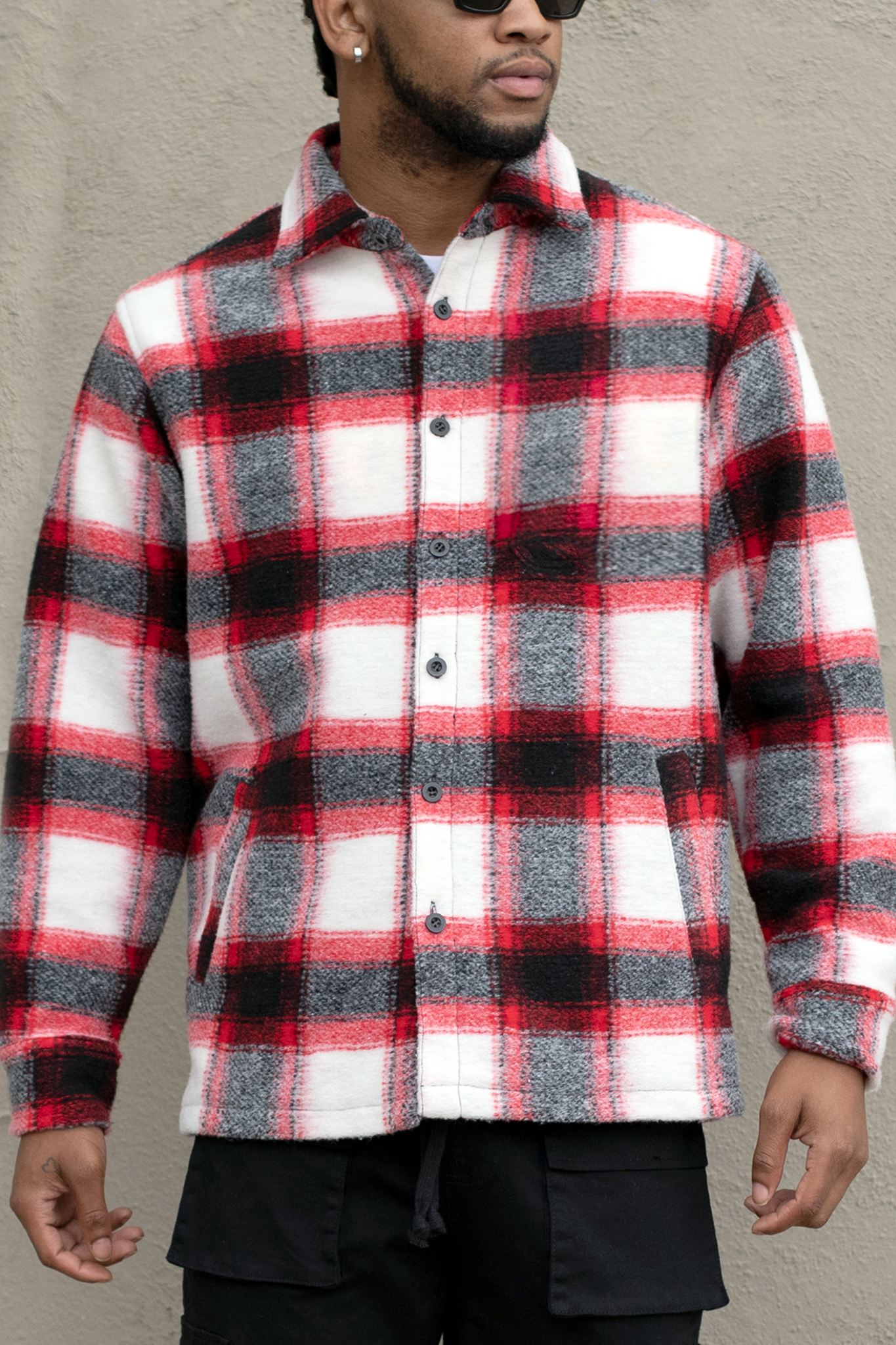 Felted Plaid Overshirt