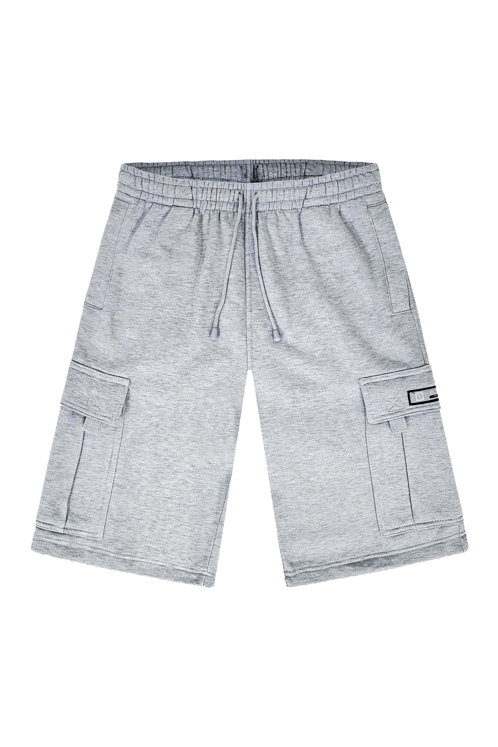 Victorious Men's Solid Fleece Cargo Shorts White Victorious Men's