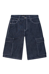 RECON Baggy Fit Cargo Raw Denim Shorts