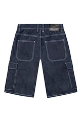 RECON Baggy Fit Cargo Raw Denim Shorts